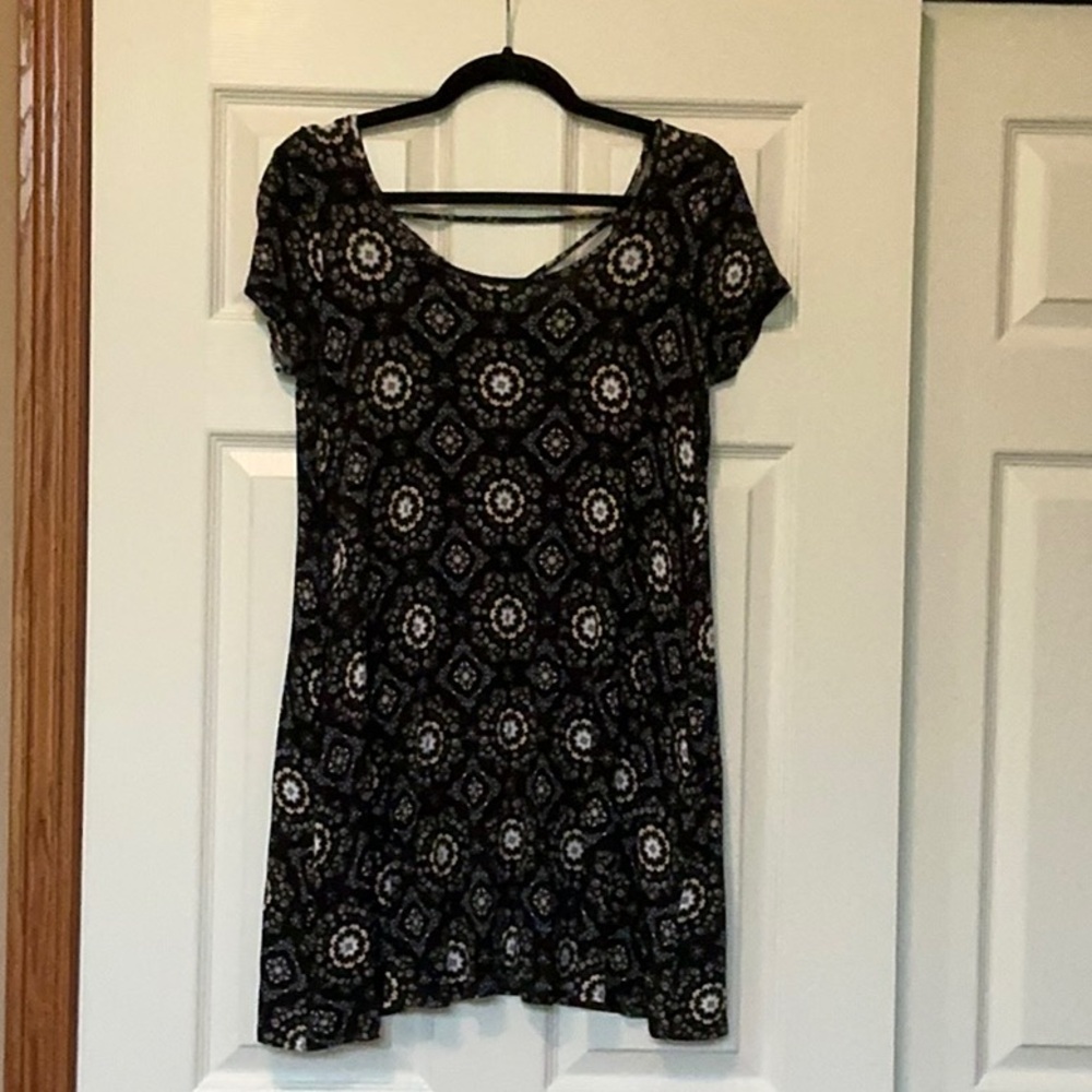 Black Patterned Women's Dress